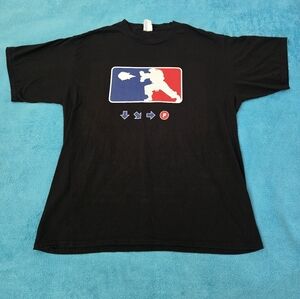 Retro Street Fighter Ryu Combo Black Graphic T-shirt